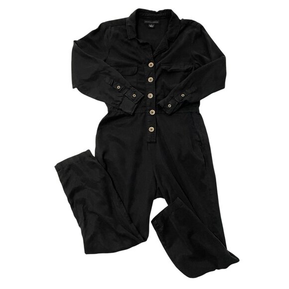 Anthropologie Sanctuary Utility Long Sleeve Jumpsuit Classic Black size Small - Picture 1 of 7